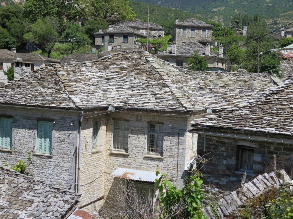 Roughly cut slate roofs at Papingo village, typical of Zagori houses