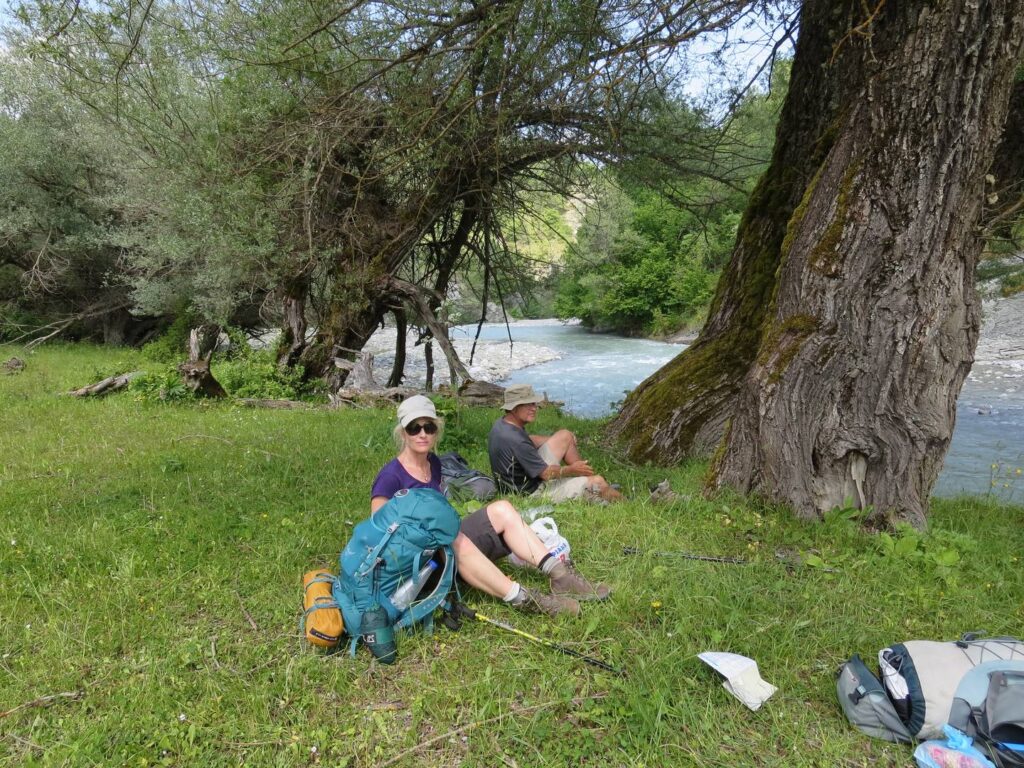 Veryan and Alan beside the Aliakmonos river