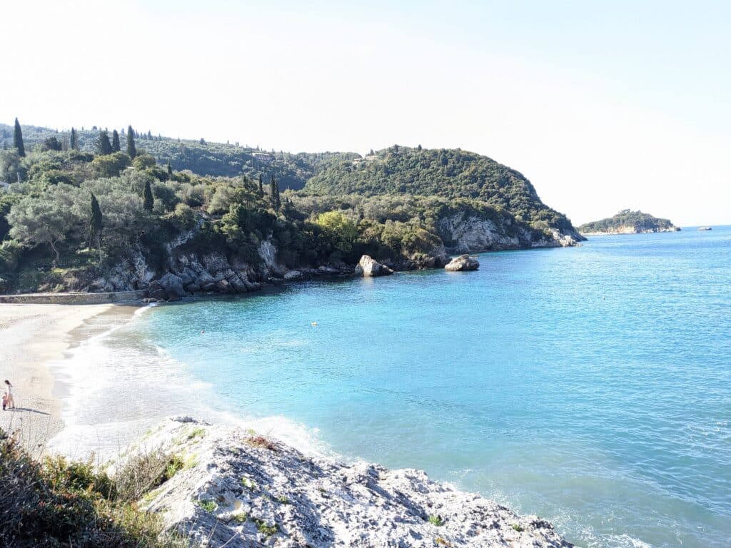 Corfu coast with sandy beach